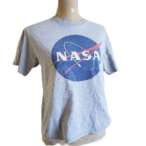 NASA logo gray tshirt youth Large